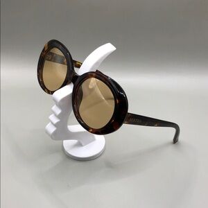 Bertha BerthaLux Ladies Tortoise Oval Sunglasses Yellow lens